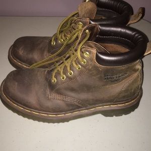 Brown leather Dr. Martens boots